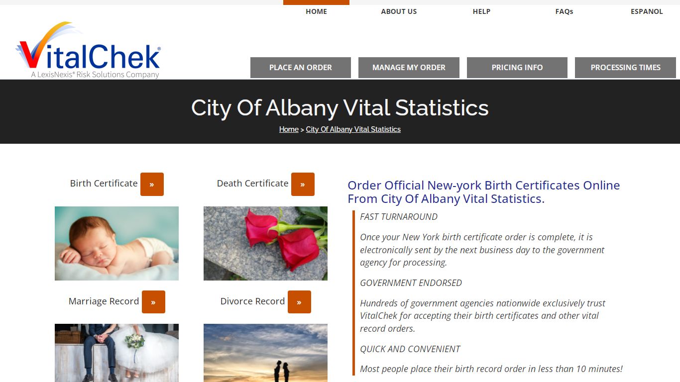 Albany (NY) Birth Certificates | Order Records - VitalChek
